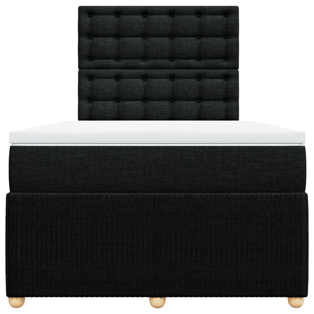 Boxspring met matras stof zwart 120x190 cm