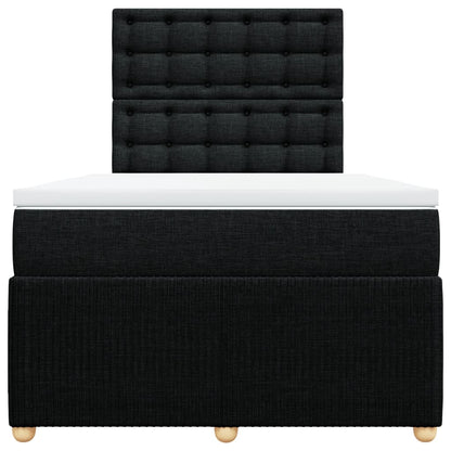 Boxspring met matras stof zwart 120x190 cm