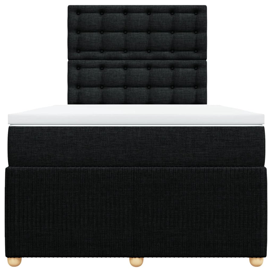 Boxspring met matras stof zwart 120x190 cm