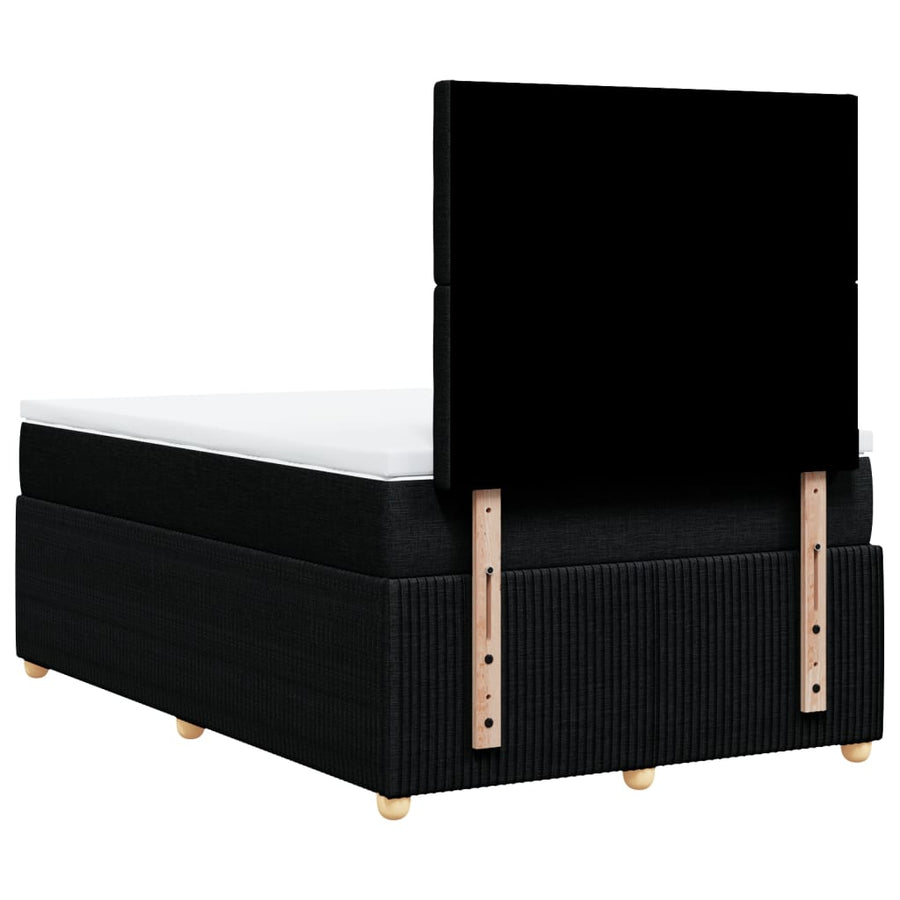 Boxspring met matras stof zwart 120x190 cm