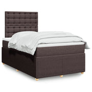 Boxspring 120x190 cm donkerbruin stof