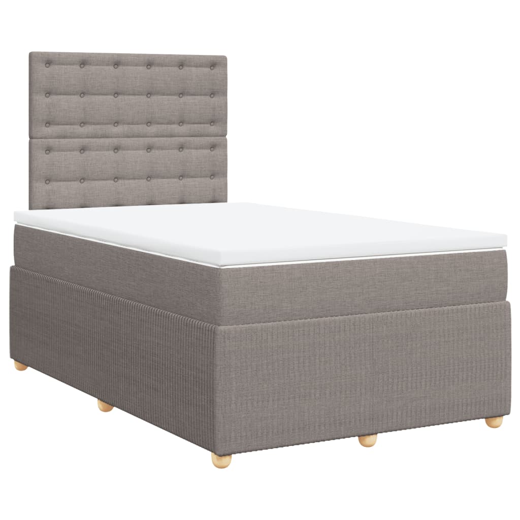 Boxspring met matras stof taupe 120x190 cm