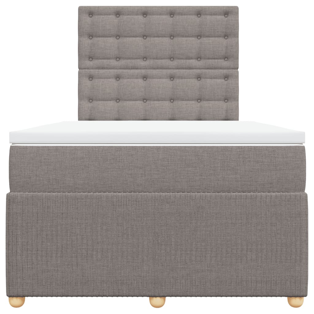 Boxspring met matras stof taupe 120x190 cm