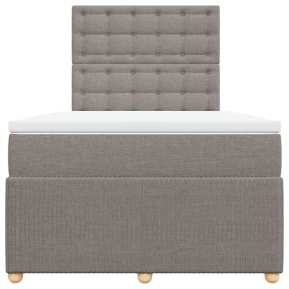 Boxspring met matras stof taupe 120x190 cm