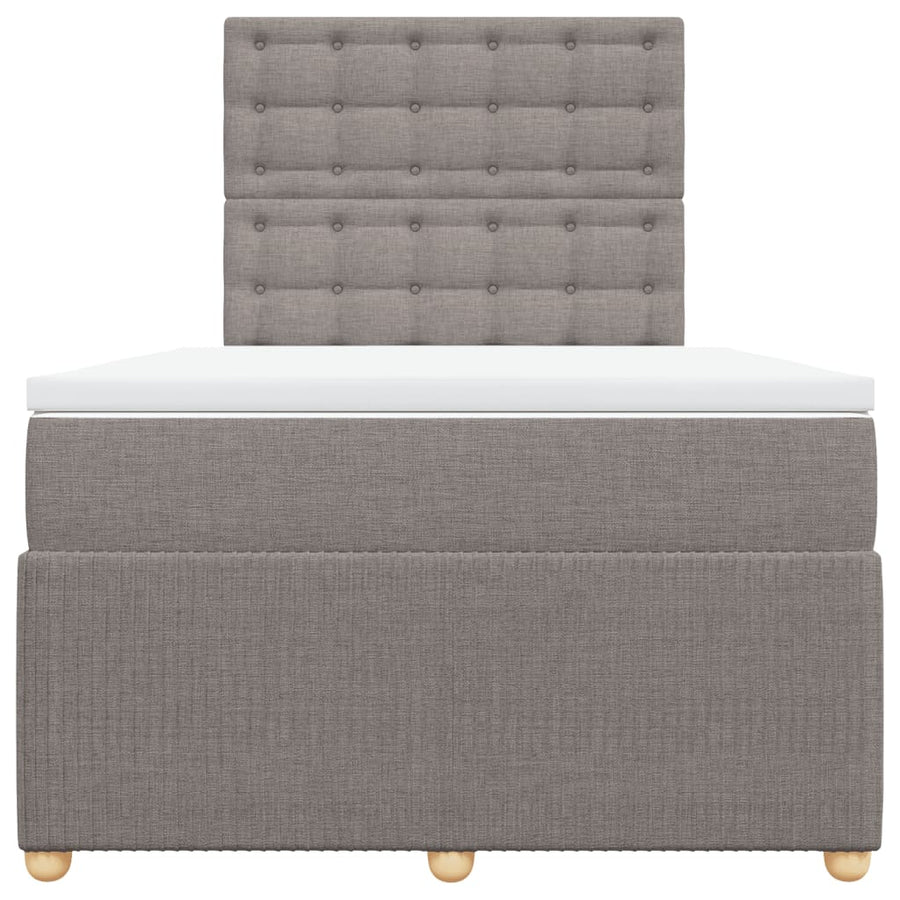 Boxspring met matras stof taupe 120x190 cm