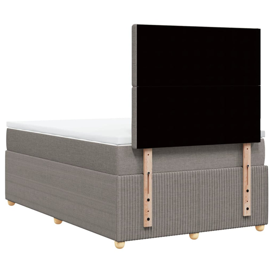 Boxspring met matras stof taupe 120x190 cm