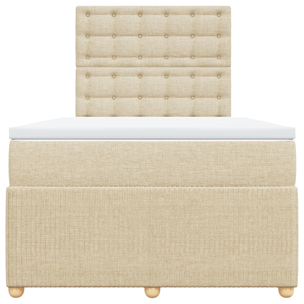 Boxspring met matras stof crèmekleurig 120x190 cm