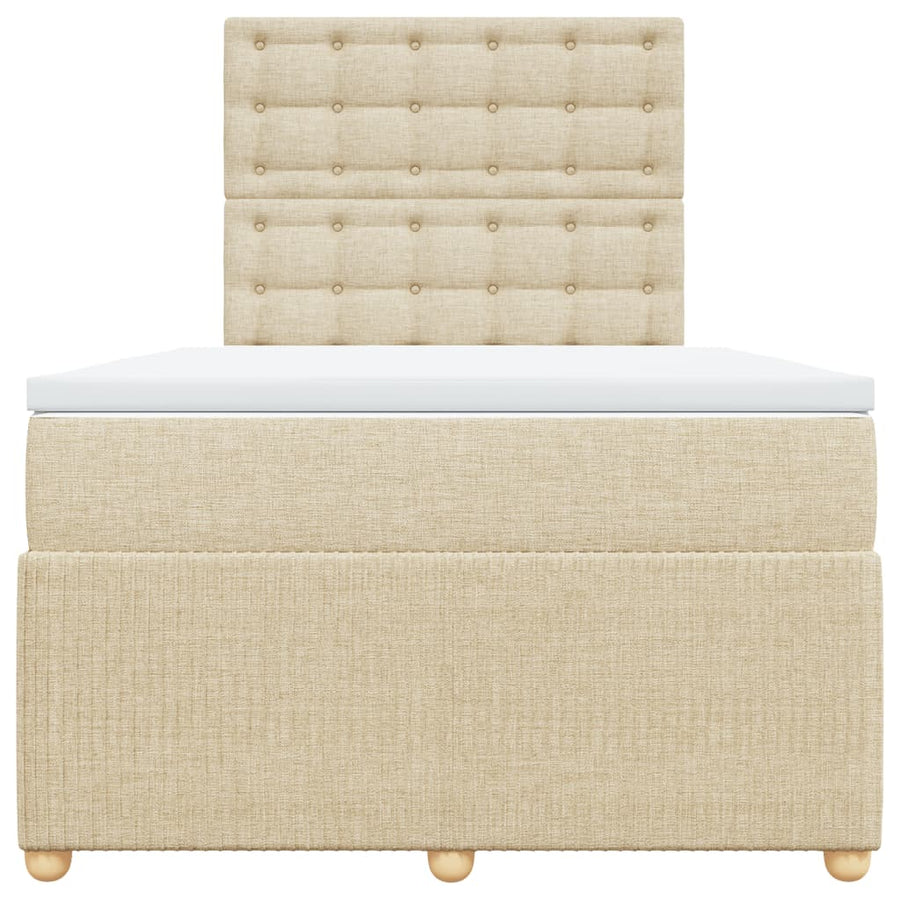 Boxspring met matras stof crèmekleurig 120x190 cm