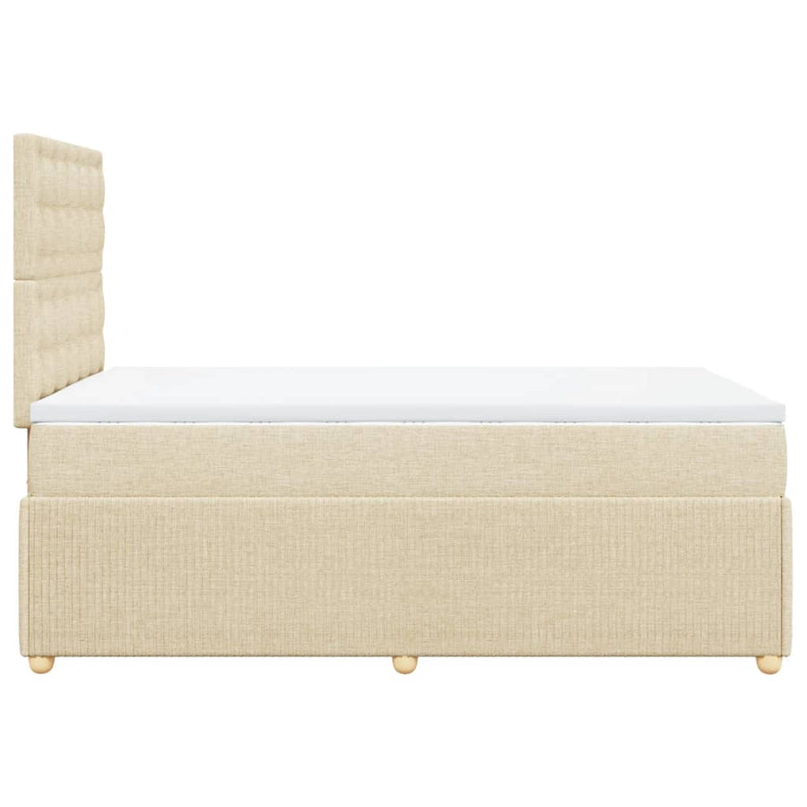 Boxspring met matras stof crèmekleurig 120x190 cm