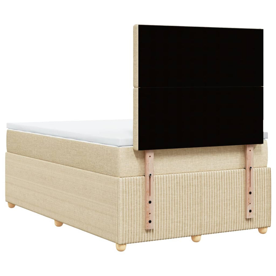 Boxspring met matras stof crèmekleurig 120x190 cm