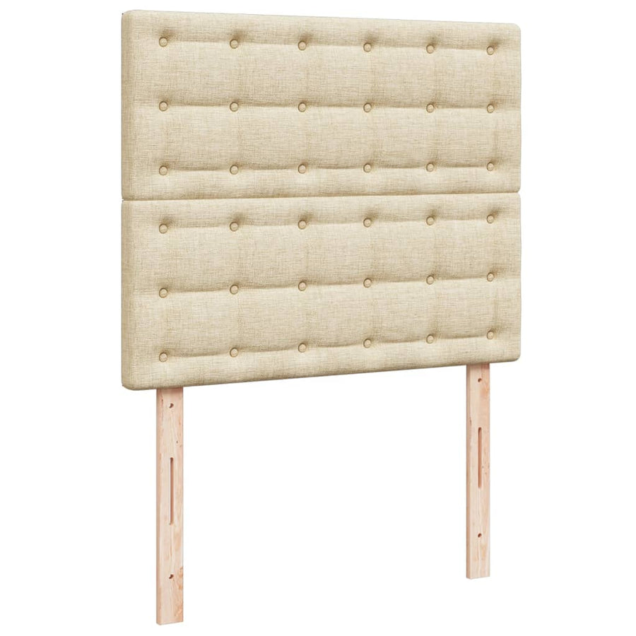 Boxspring met matras stof crèmekleurig 120x190 cm