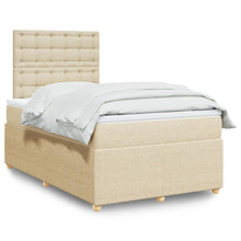 Boxspring met matras stof crèmekleurig 120x190 cm