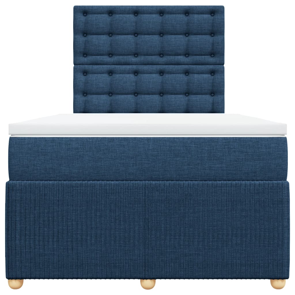Boxspring met matras stof blauw 120x190 cm