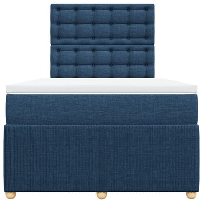 Boxspring met matras stof blauw 120x190 cm