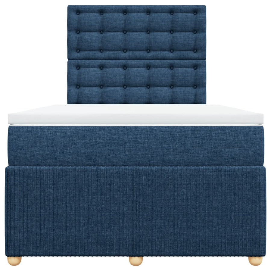 Boxspring met matras stof blauw 120x190 cm