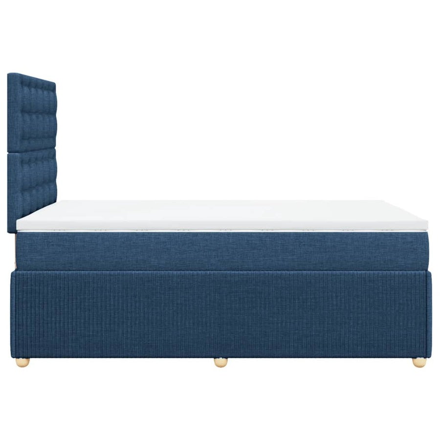 Boxspring met matras stof blauw 120x190 cm