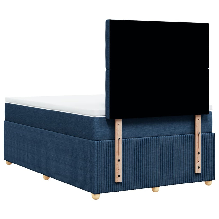 Boxspring met matras stof blauw 120x190 cm