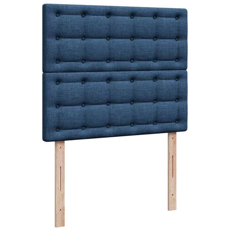 Boxspring met matras stof blauw 120x190 cm