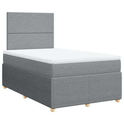 Boxspring met matras stof lichtgrijs 120x200 cm