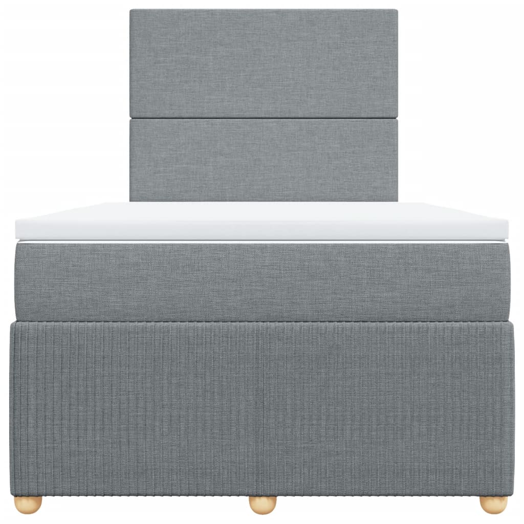 Boxspring met matras stof lichtgrijs 120x200 cm