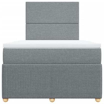 Boxspring met matras stof lichtgrijs 120x200 cm