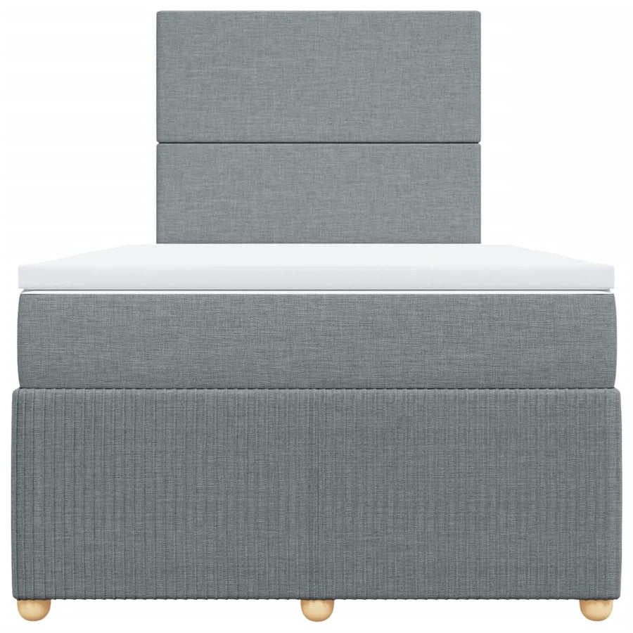 Boxspring met matras stof lichtgrijs 120x200 cm