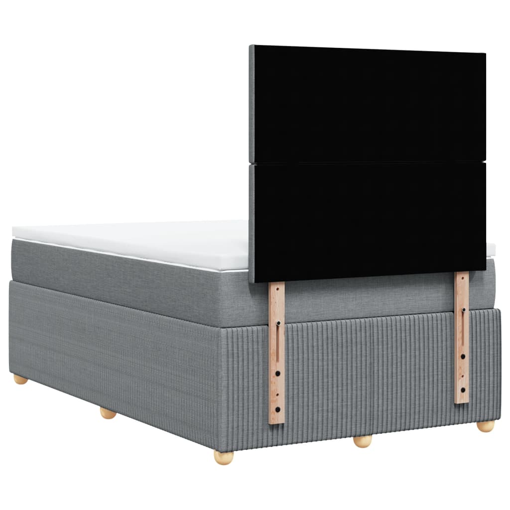 Boxspring met matras stof lichtgrijs 120x200 cm