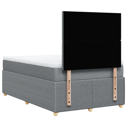 Boxspring met matras stof lichtgrijs 120x200 cm