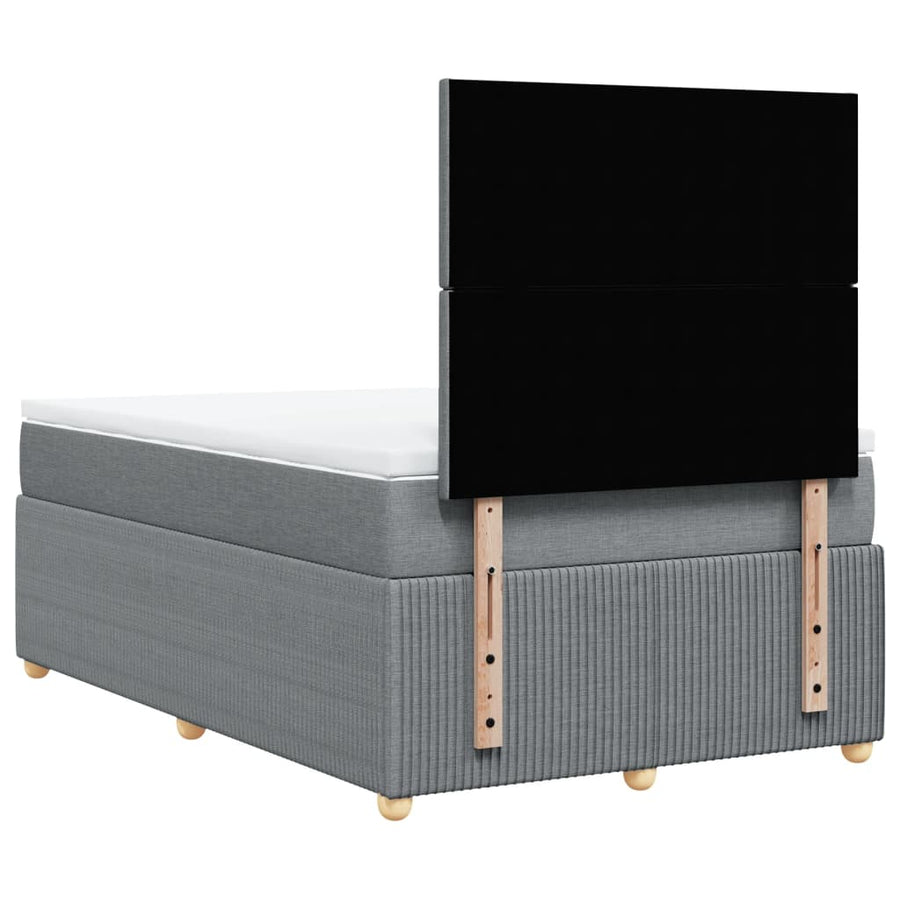 Boxspring met matras stof lichtgrijs 120x200 cm