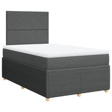 Boxspring met matras stof donkergrijs 120x200 cm