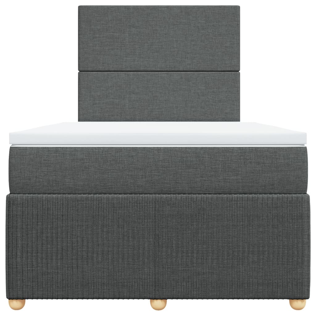 Boxspring met matras stof donkergrijs 120x200 cm