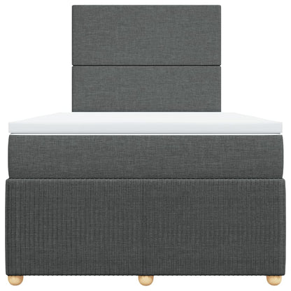 Boxspring met matras stof donkergrijs 120x200 cm