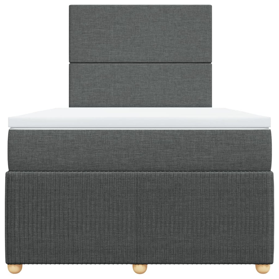 Boxspring met matras stof donkergrijs 120x200 cm