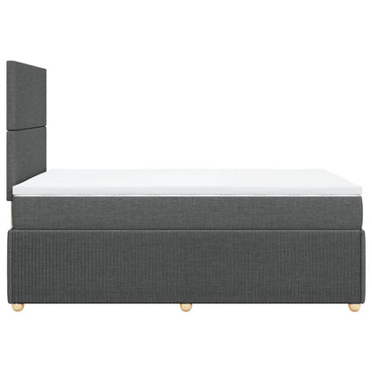Boxspring met matras stof donkergrijs 120x200 cm
