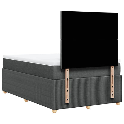 Boxspring met matras stof donkergrijs 120x200 cm