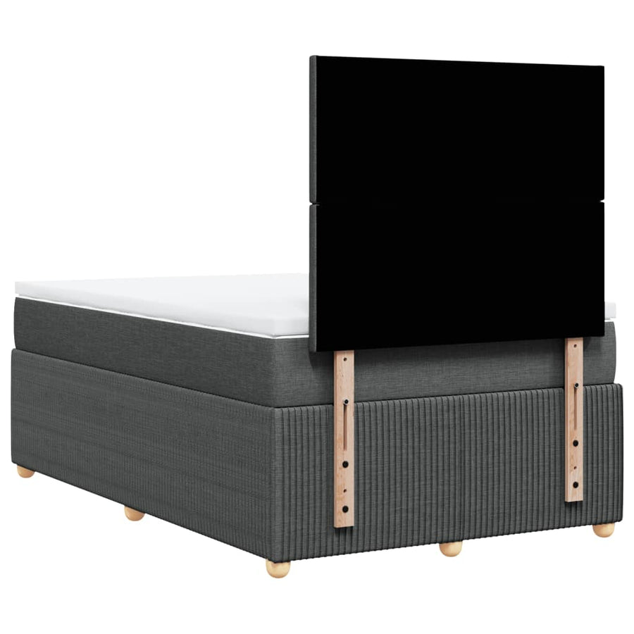 Boxspring met matras stof donkergrijs 120x200 cm