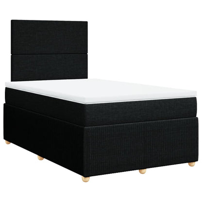 Boxspring met matras stof zwart 120x200 cm