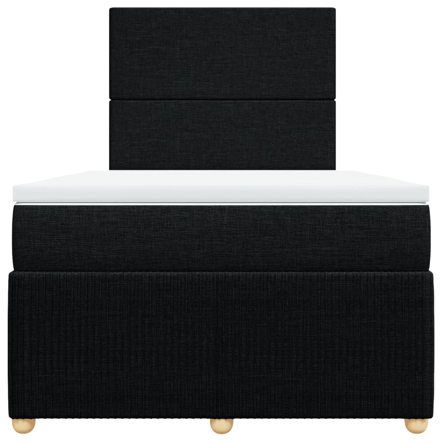 Boxspring met matras stof zwart 120x200 cm