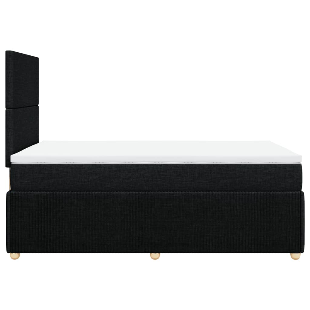 Boxspring met matras stof zwart 120x200 cm