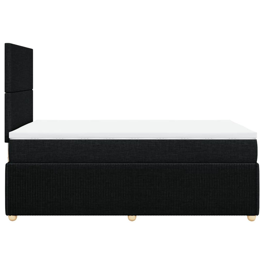 Boxspring met matras stof zwart 120x200 cm
