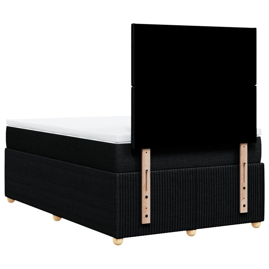 Boxspring met matras stof zwart 120x200 cm