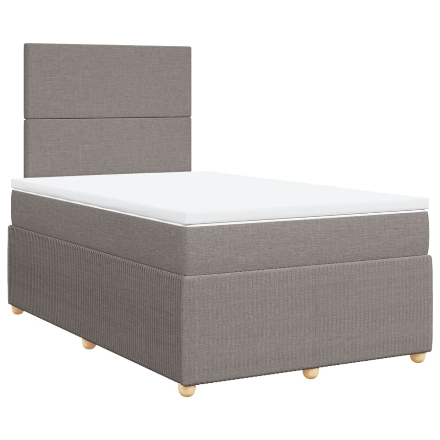 Boxspring met matras stof taupe 120x200 cm