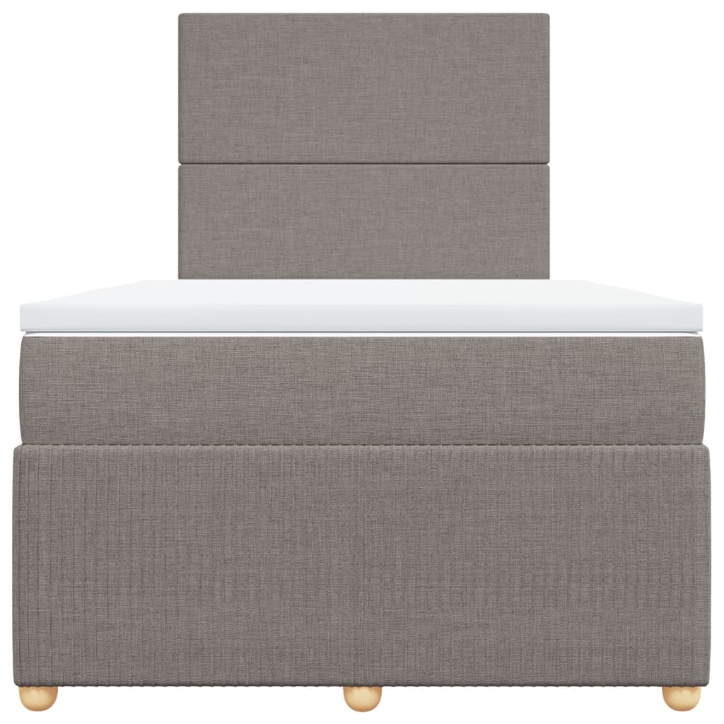 Boxspring met matras stof taupe 120x200 cm