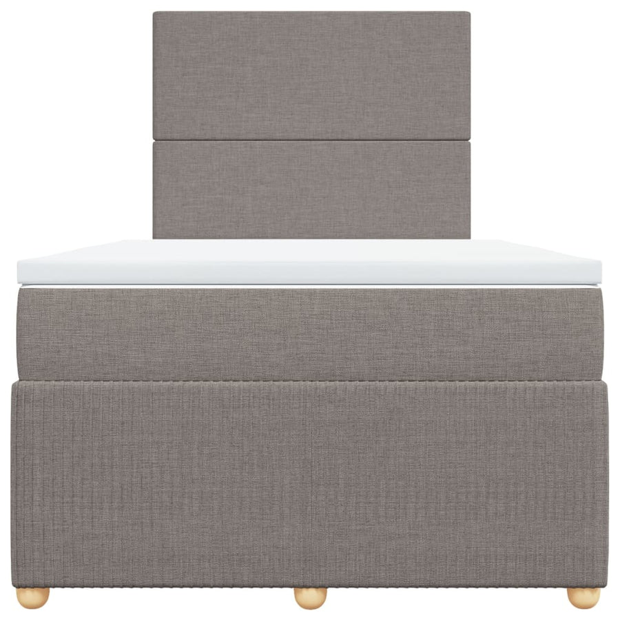 Boxspring met matras stof taupe 120x200 cm