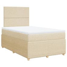 Boxspring met matras stof crèmekleurig 120x200 cm