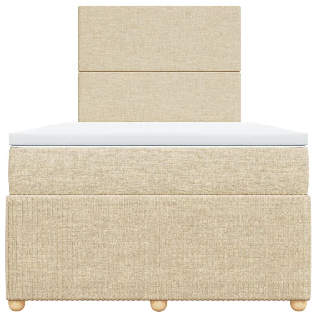 Boxspring met matras stof crèmekleurig 120x200 cm