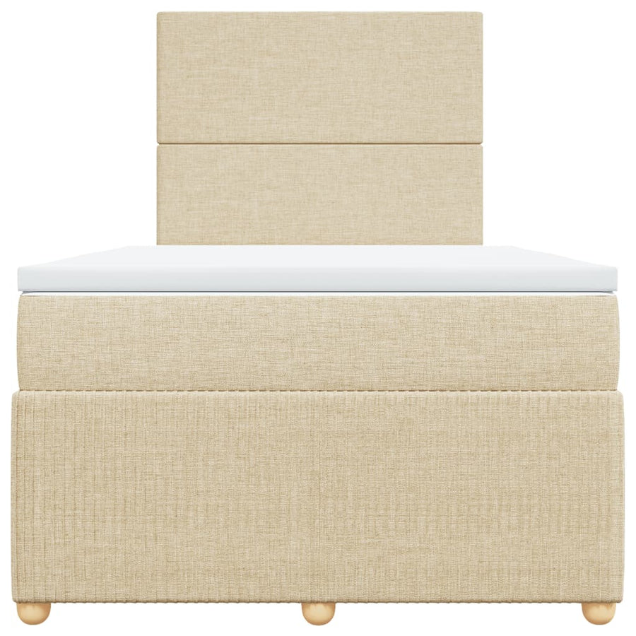 Boxspring met matras stof crèmekleurig 120x200 cm