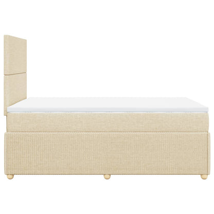 Boxspring met matras stof crèmekleurig 120x200 cm