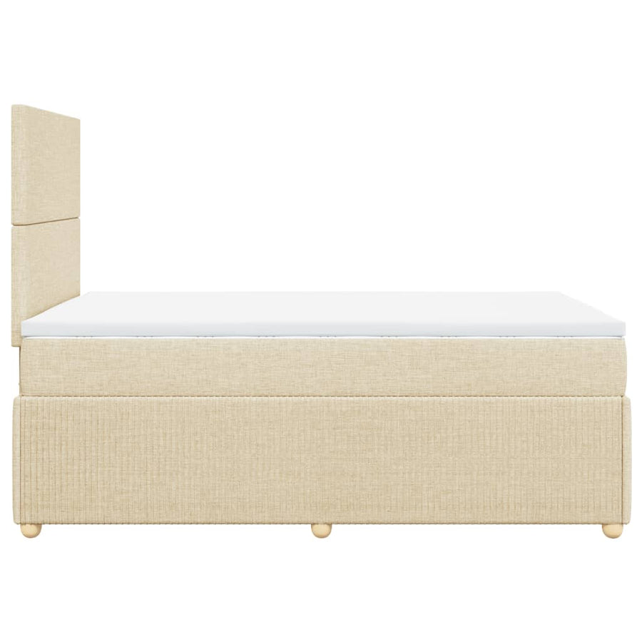 Boxspring met matras stof crèmekleurig 120x200 cm