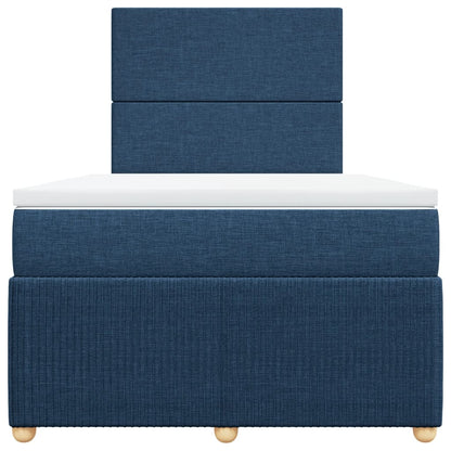 Boxspring met matras stof blauw 120x200 cm